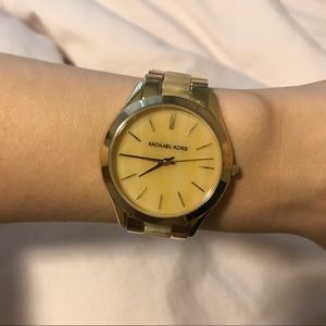 rare michael kors light tortoise faced watch